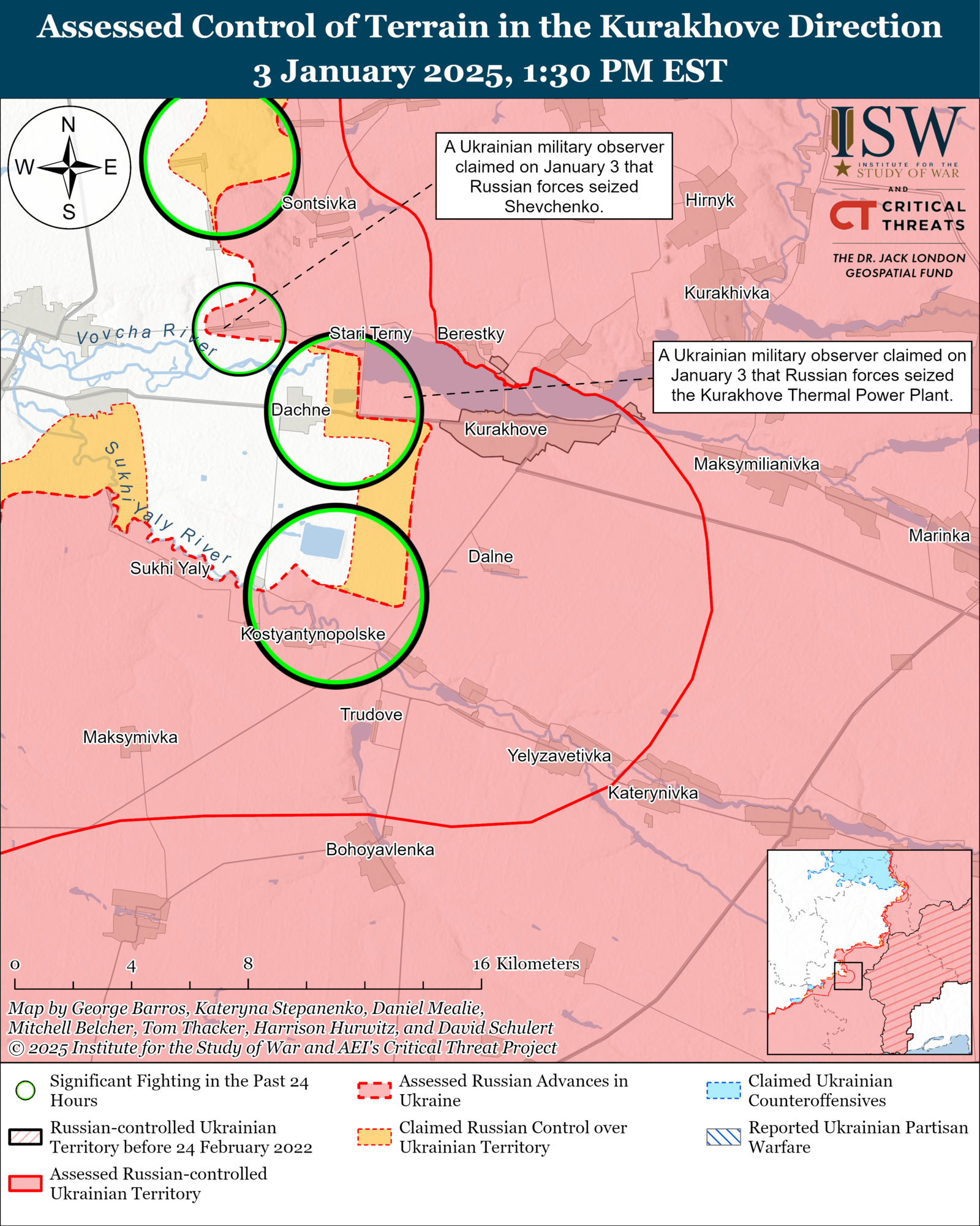 Российские войска продвинулись в районах Покровска, Курахово и Угледара: в ISW оценили ситуацию. Карта