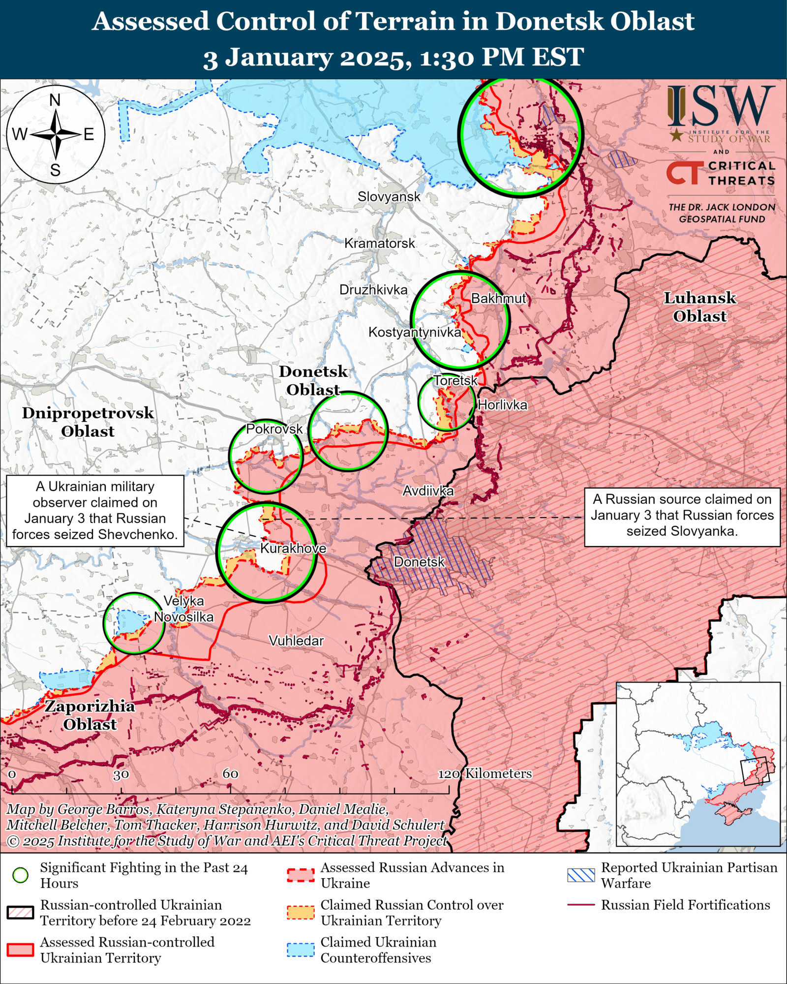 Российские войска продвинулись в районах Покровска, Курахово и Угледара: в ISW оценили ситуацию. Карта