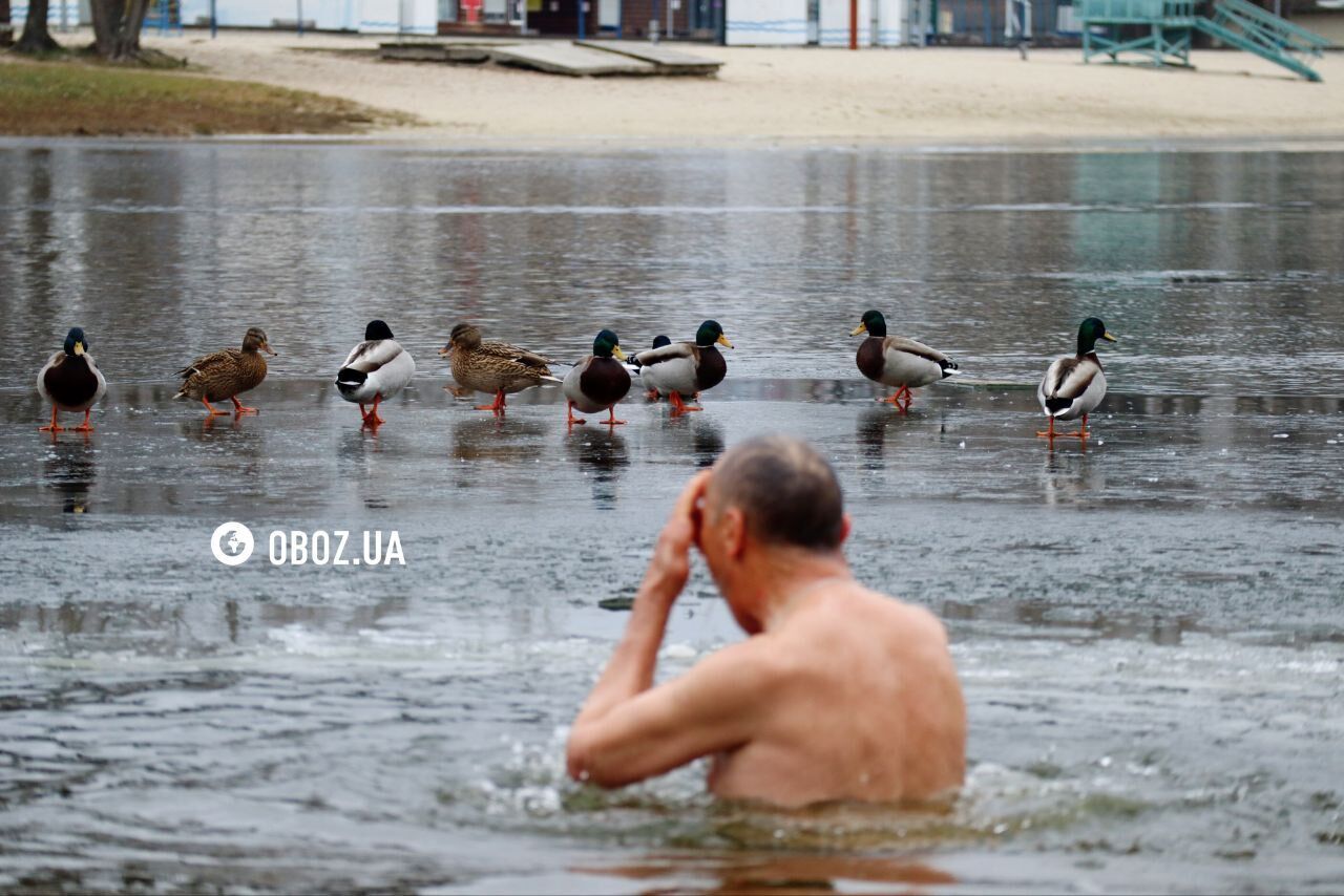 Под пристальным наблюдением птиц: как проходит Крещение 2025 в Киеве. Фоторепортаж