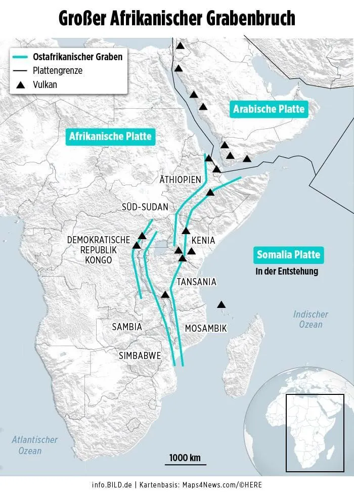 Африка може розколотися на дві частини швидше, ніж очікувалося – Bild
