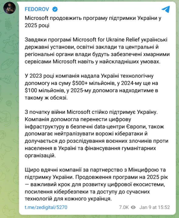 Майкрософт до кінця 2025 року продовжив надання безкоштовних послуг в Україні rxiduidetiqhroz