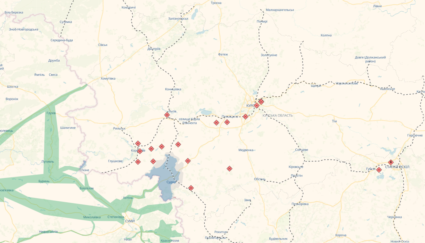 Розвідка Британії оцінила наступ ЗСУ на Курщині і пояснила, на якому напрямку фронту Росія концентрує зусилля. Карта 