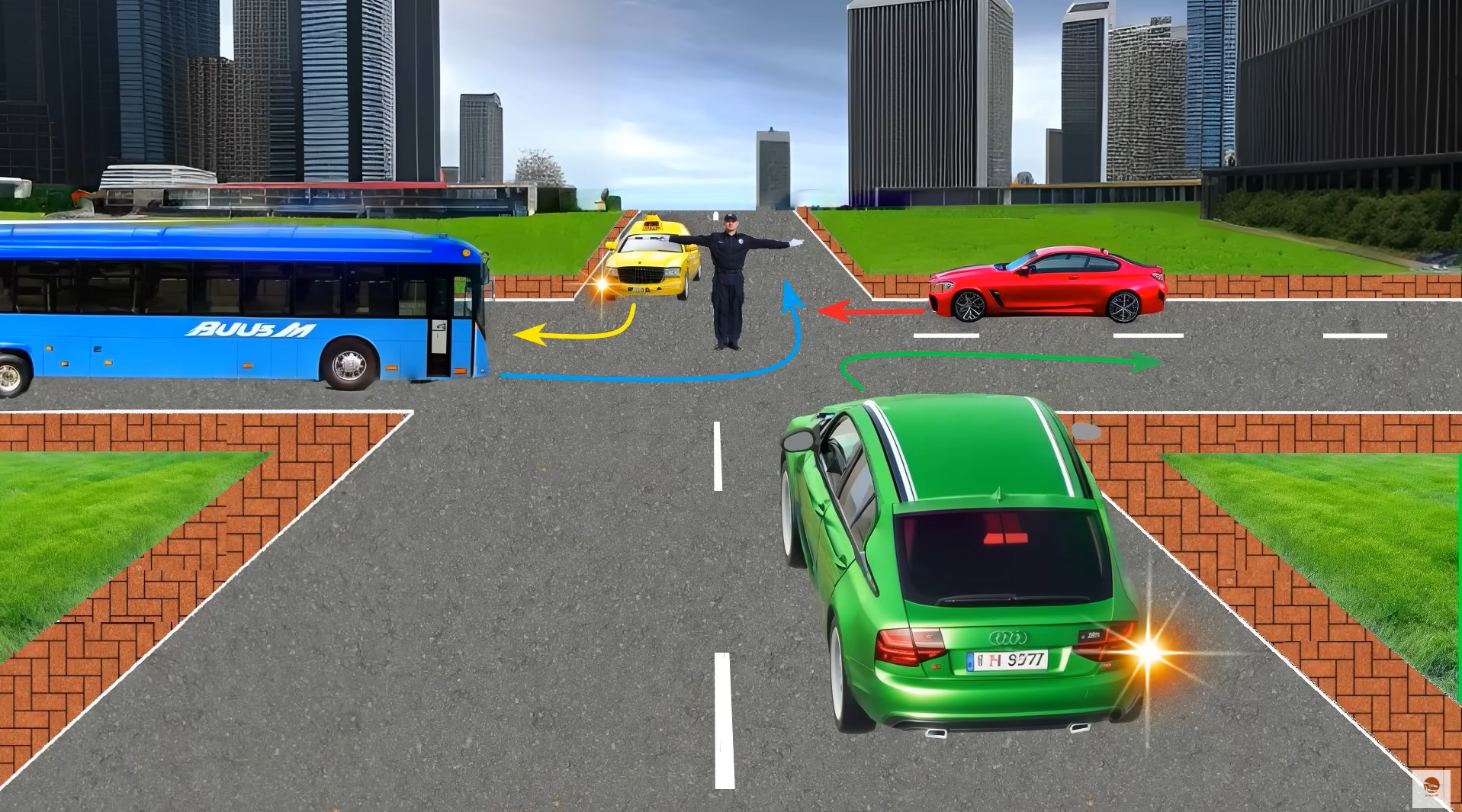 Хто проїде перехрестя при цьому сигналі? Тест на знання ПДР