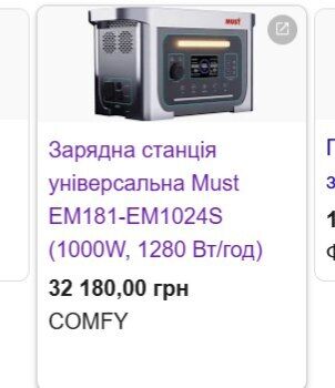 Вартість відрізняється на сайті