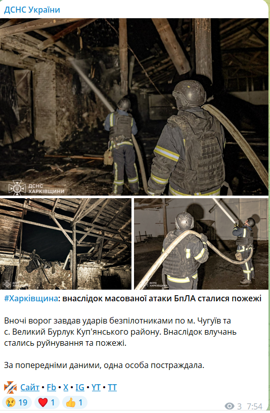 Россия ночью атаковала Украину десятками дронов: силы ПВО сбили 54 цели