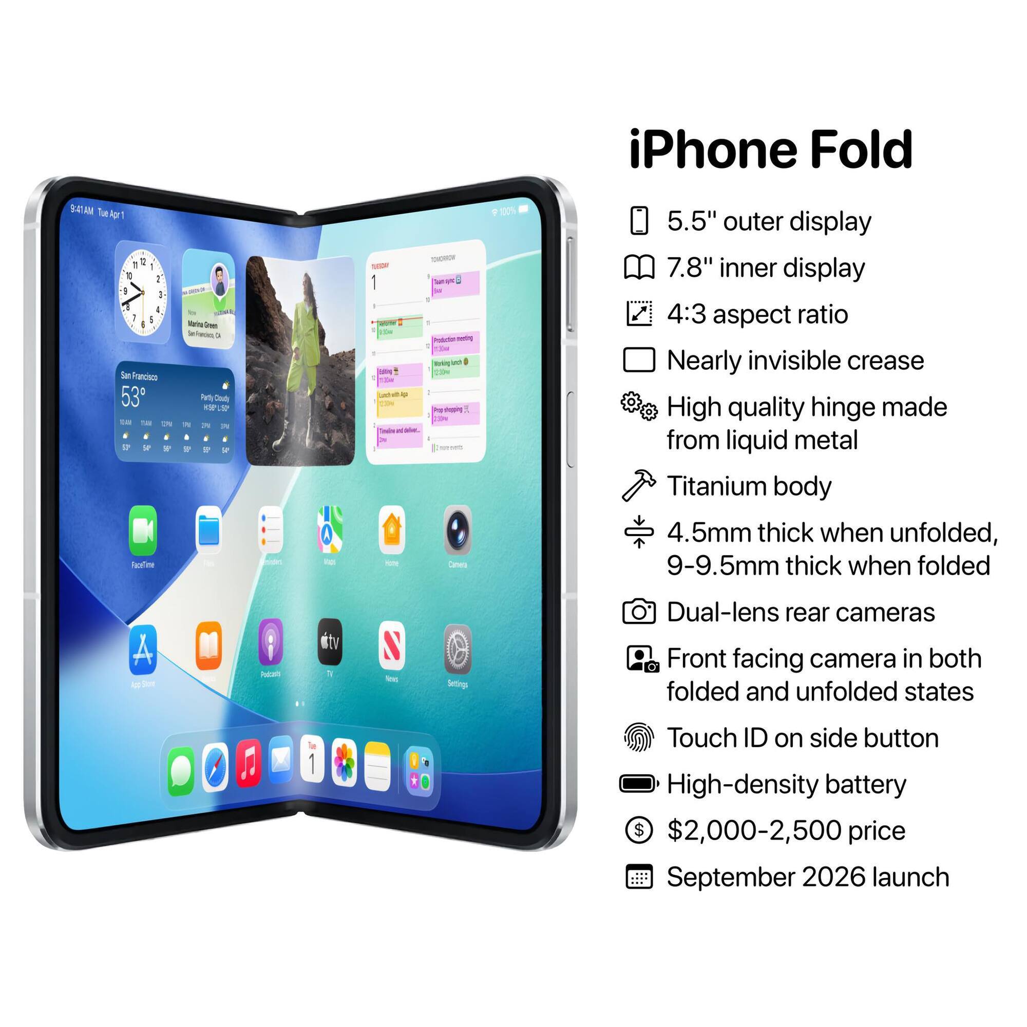 Сколько может стоить нашумевший складной iPhone: в сети проанализировали