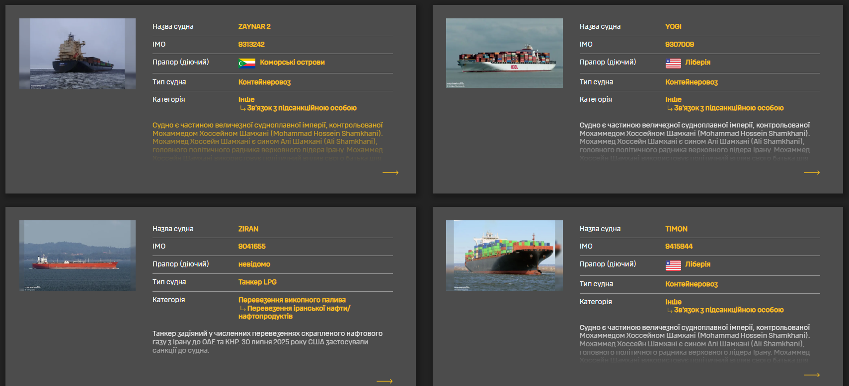 ГУР оприлюднило дані про понад сто суден і капітанів, причетних до перевезення російської нафти й викраденого зерна