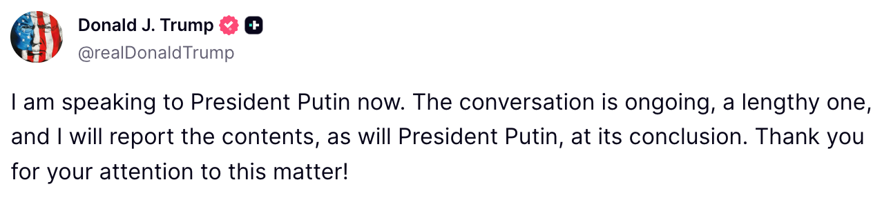 Трамп провел двухчасовой телефонный разговор с Путиным: о чем говорили