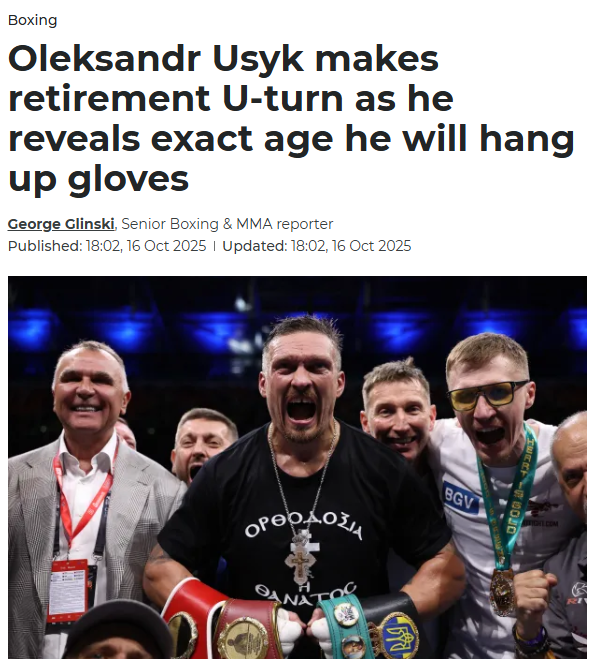 Розворот на 180%: заява Усика про завершення кар'єри викликала переполох у Британії