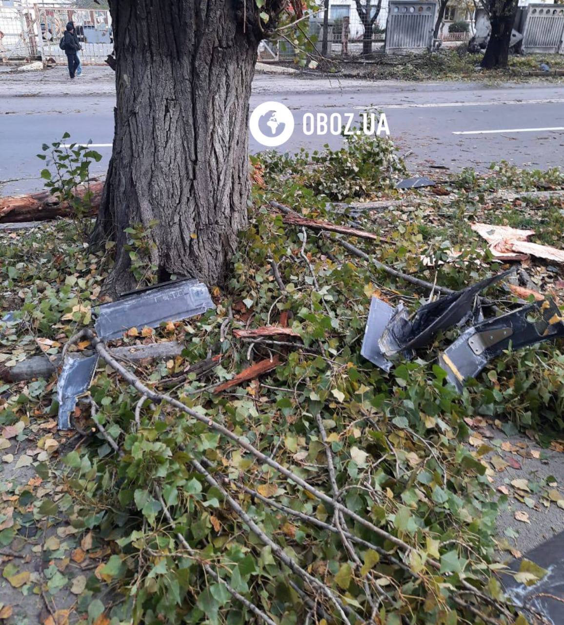 У Києві посеред дороги знайшли уламки збитого "Шахеда". Фото