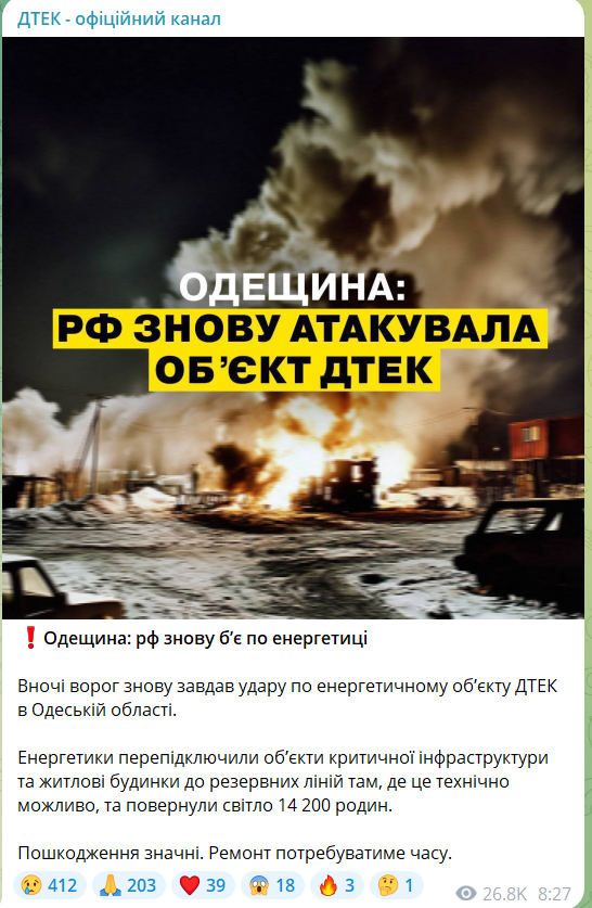 Відключення електроенергії