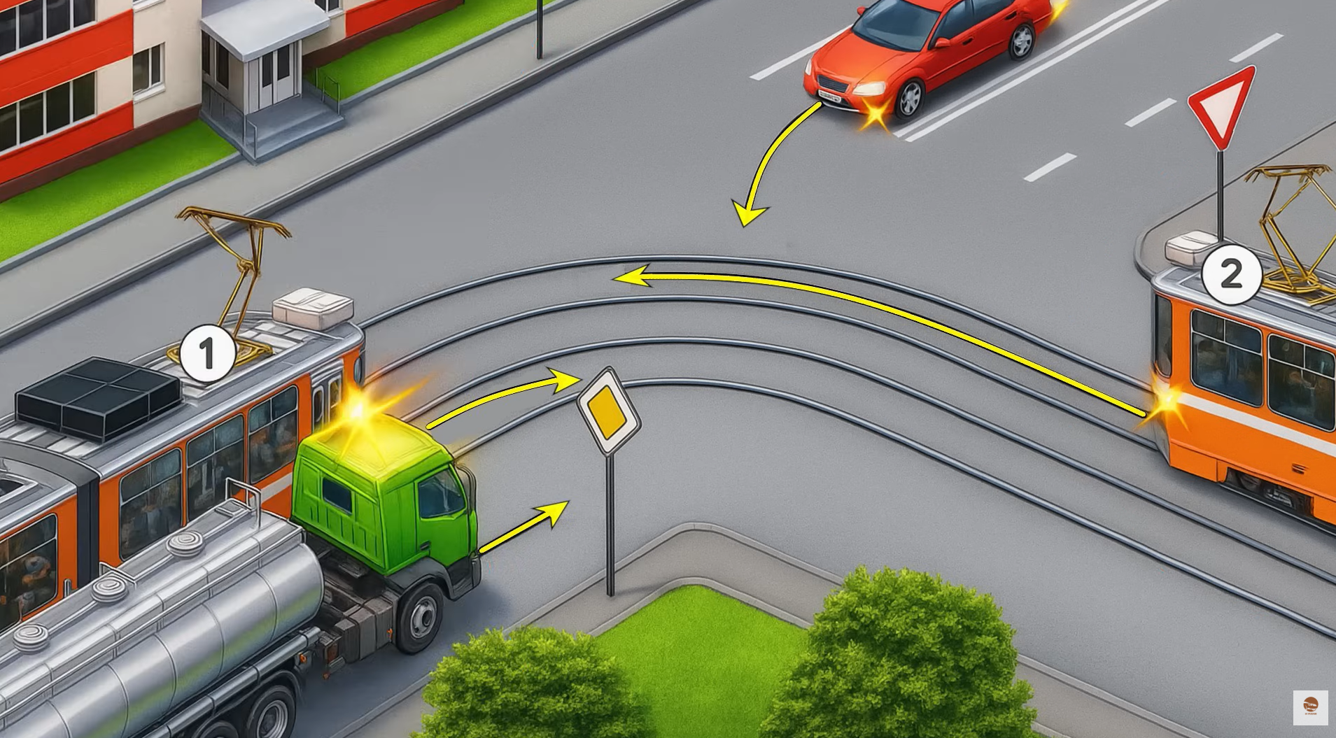 Кто проедет перекресток первым, а кто – последним? Тест на знание ПДД