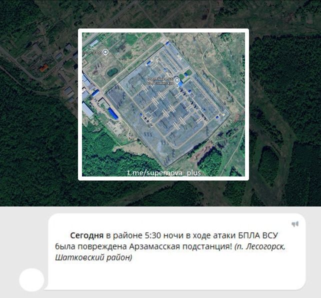 "Один из ключевых узлов": в Нижегородской области России атакована важная подстанция