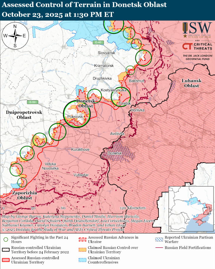 Російські війська збільшують частоту механізованих атак на сході та півдні України: в ISW оцінили ситуацію. Карта