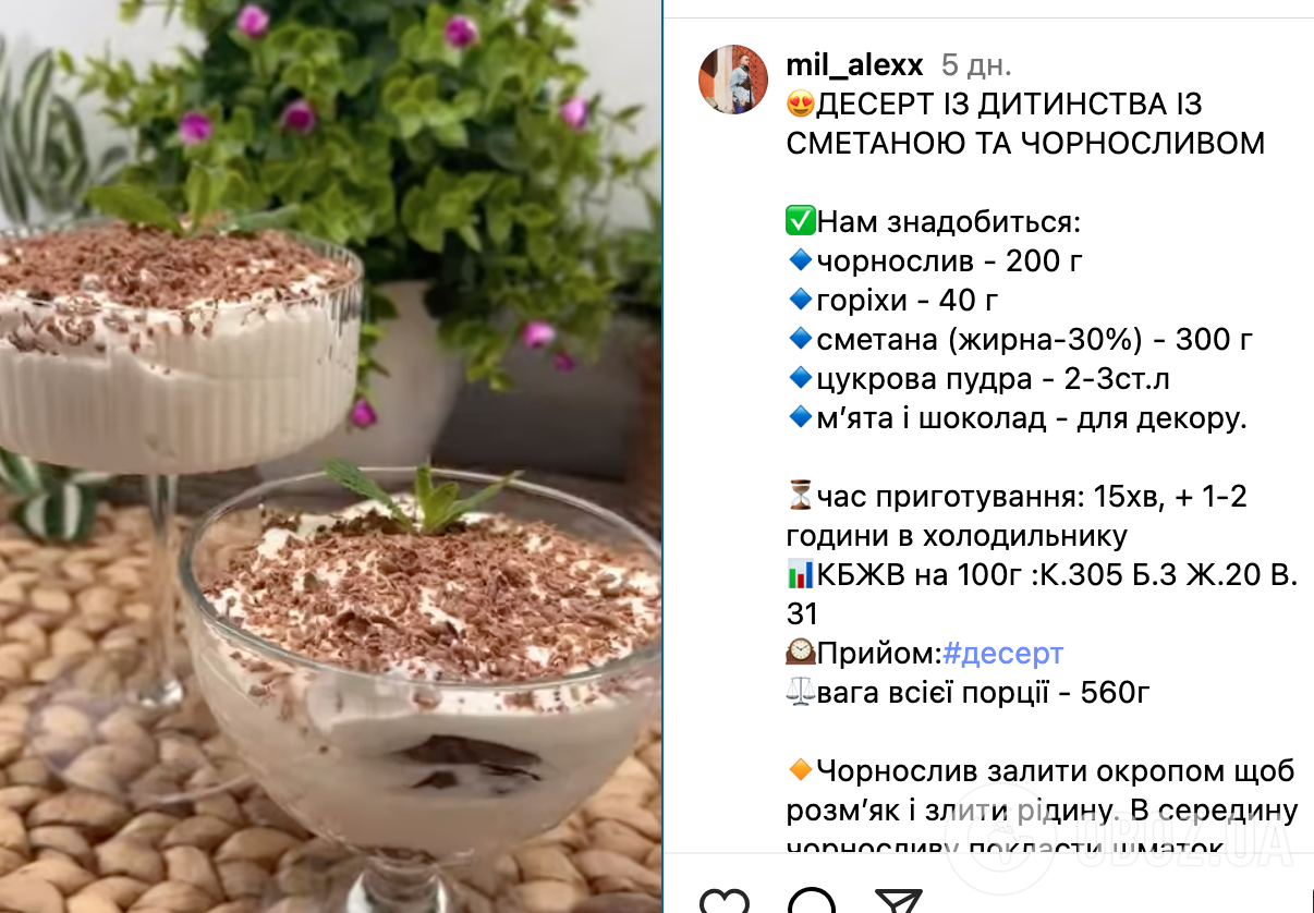 Чорнослив із горіхами в сметані: рецепт смачного та легкого домашнього десерту