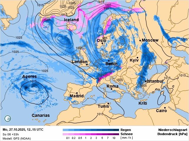 Україну накриє потужний циклон: де очікуються дощі та вітер 27 жовтня. Карта