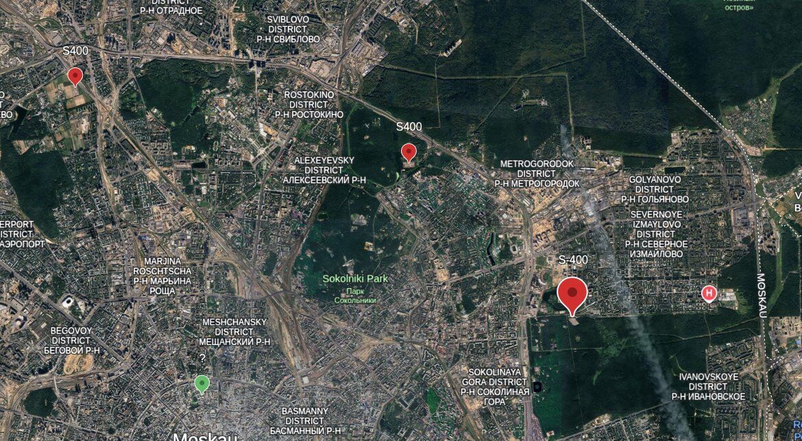 "Пять уровней защиты": в сети обнародовали карту известных позиций ПВО вокруг Москвы