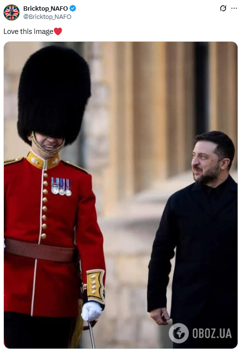 "Абсолютно епічно": мережу розсмішило те, що сталось із Зеленським під час зустрічі з майором королівської варти в Лондоні. Фото