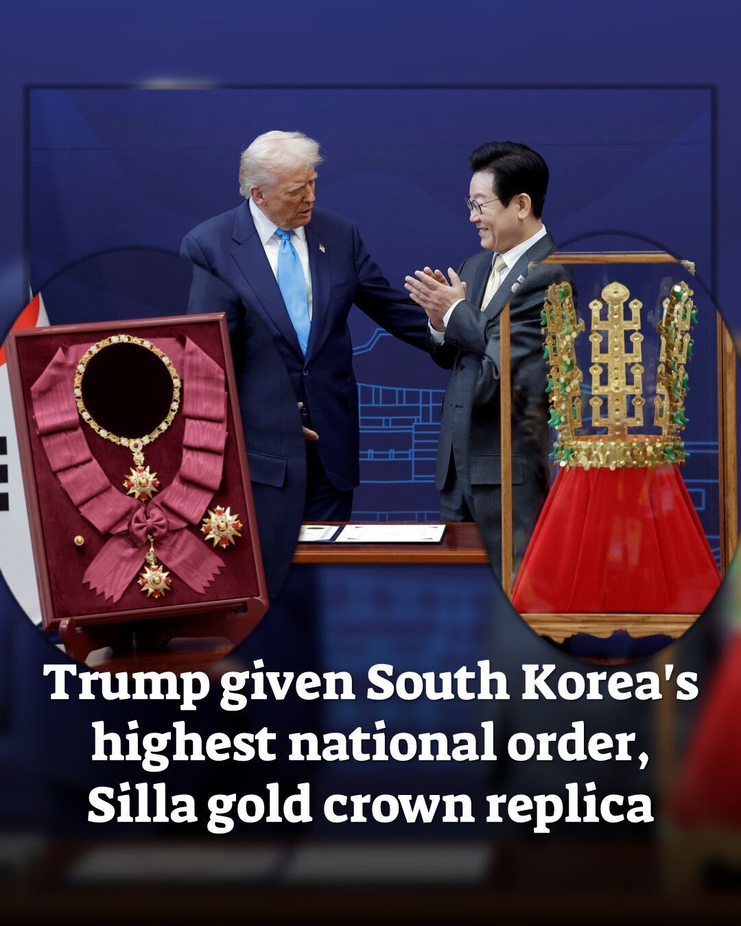 Президент Південної Кореї подарував Трампу золоту корону та орден. Фото