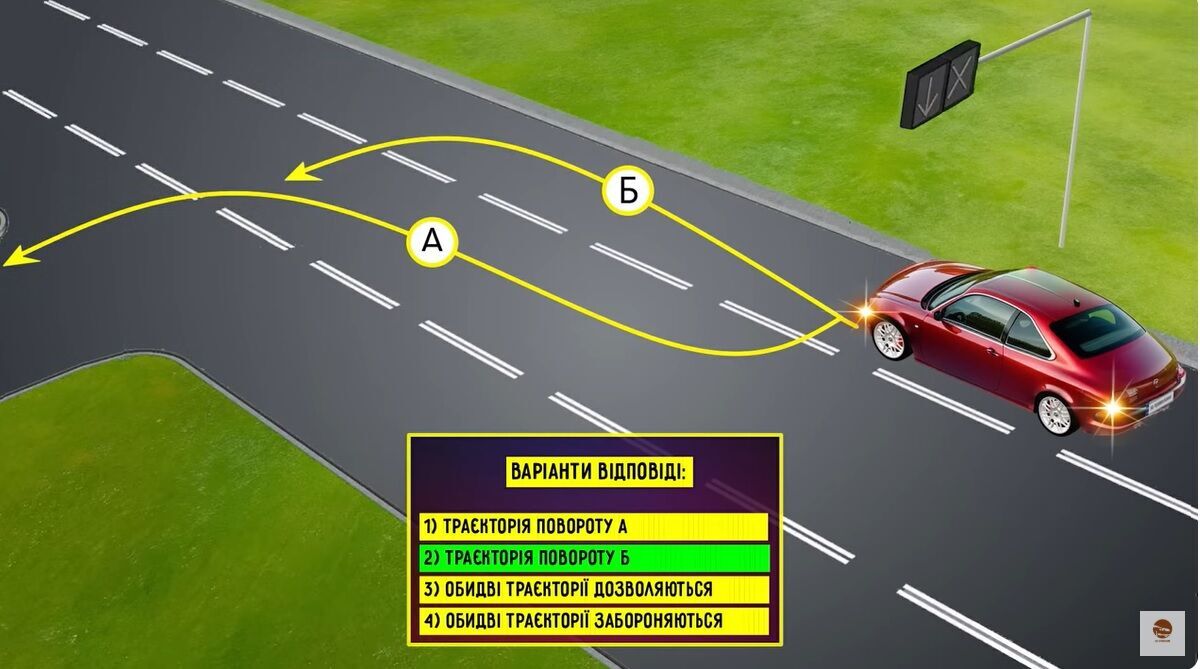 Яку траєкторію повороту ліворуч дозволено? Підступне завдання з ПДР