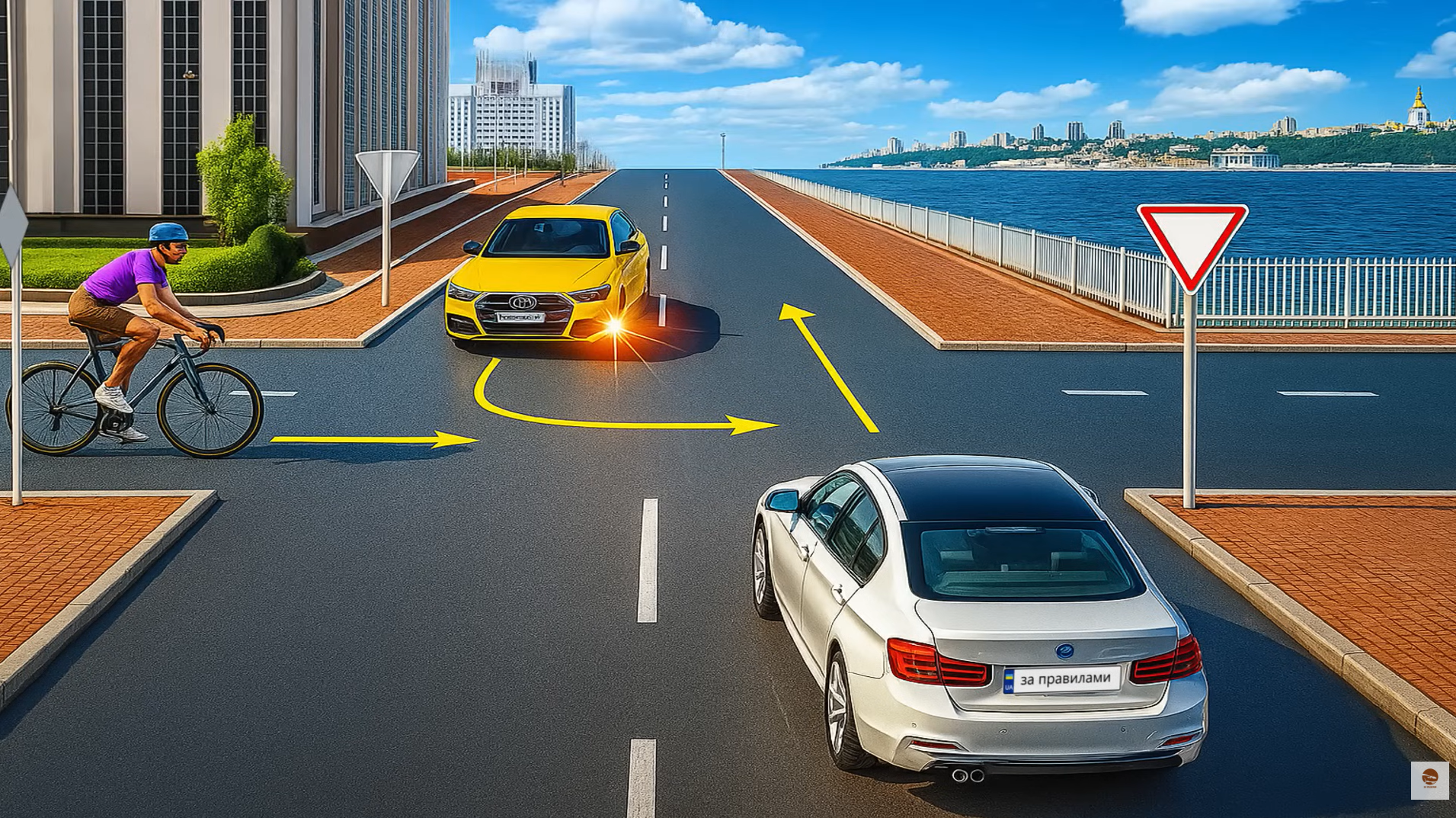 В якому порядку транспортні засоби проїдуть перехрестя? Тест для водіїв