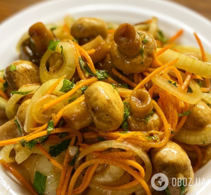 Самый вкусный рецепт шампиньонов по-корейски: могут долго храниться в холодильнике