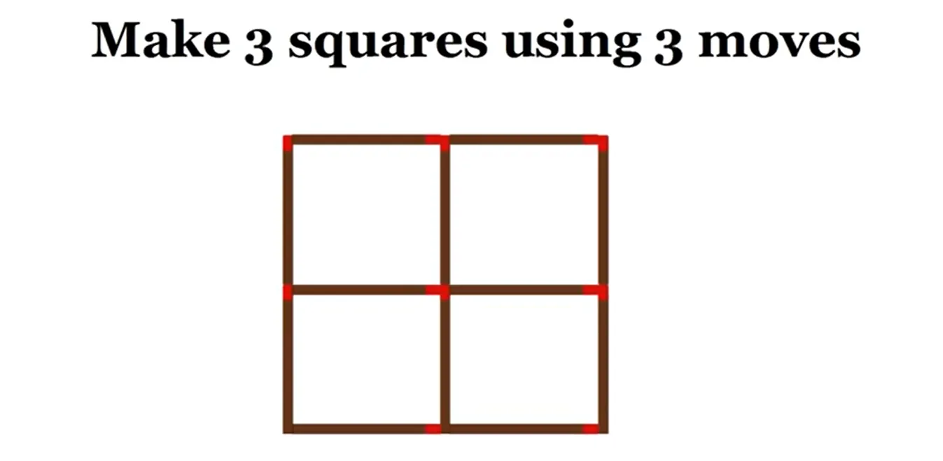 Как сделать три квадрата? Тяжелая головоломка со спичками