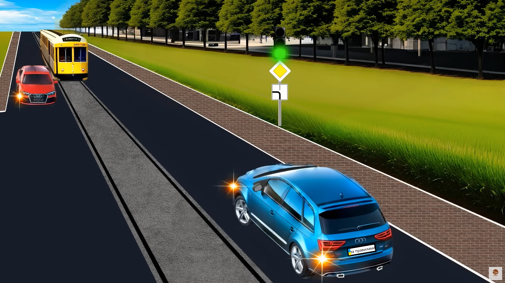 Кому должен уступить водитель на перекрестке? Тест по ПДД