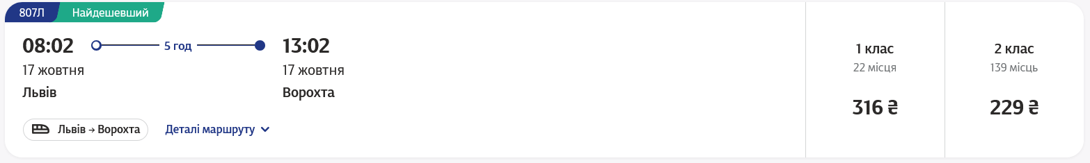 Скільки коштують квитки на нові поїзди