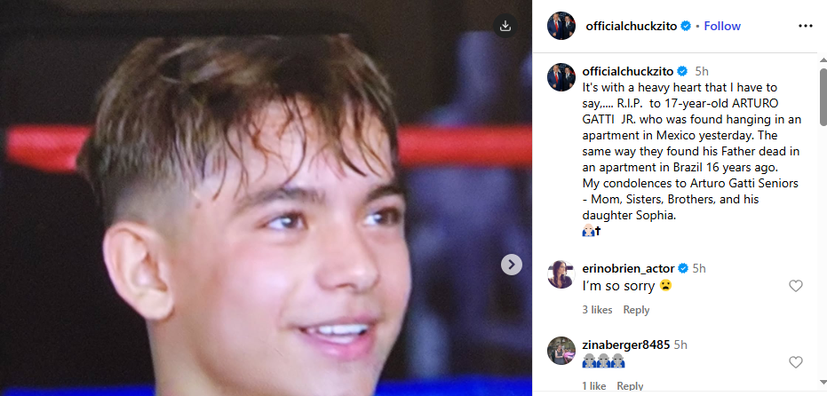 Сина легендарного чемпіона світу з боксу Артуро Гатті знайдено повішеним у себе вдома