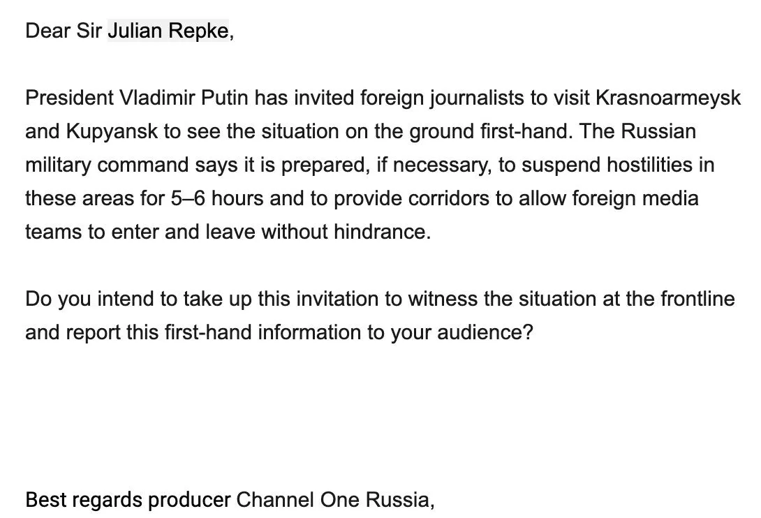 Путін запрошує іноземних журналістів у Покровськ і Куп'янськ: у мережі показали доказ