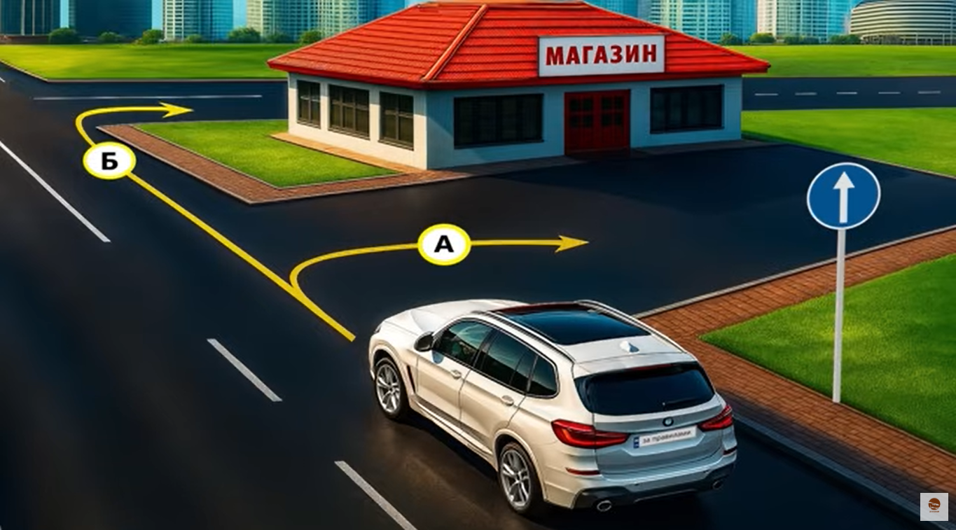 Какой вариант поворота разрешен? Тест на знание ПДД