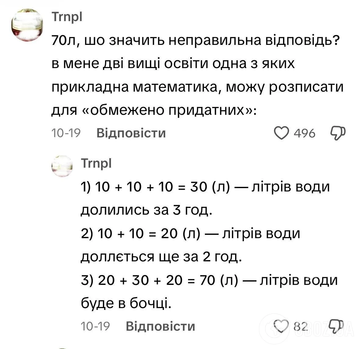 "Три години тому в бочці було 20 л води..." Задача для 2 класу заплутала українців: майже всі вирішили неправильно