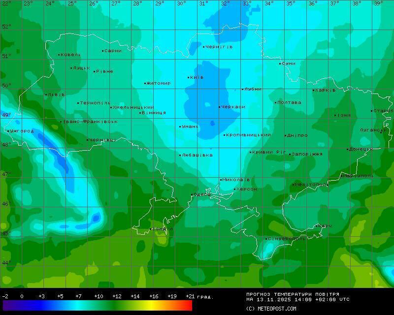 В Украину придет потепление, но ненадолго: синоптик дала прогноз. Карта