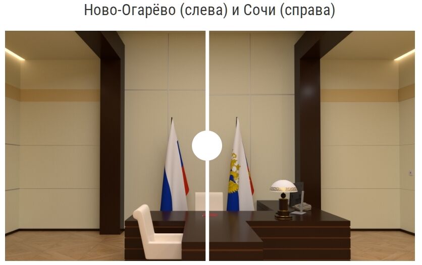 Секрет выдали детали: Путин годами скрывался в трех одинаковых кабинетах в разных резиденциях. Фото