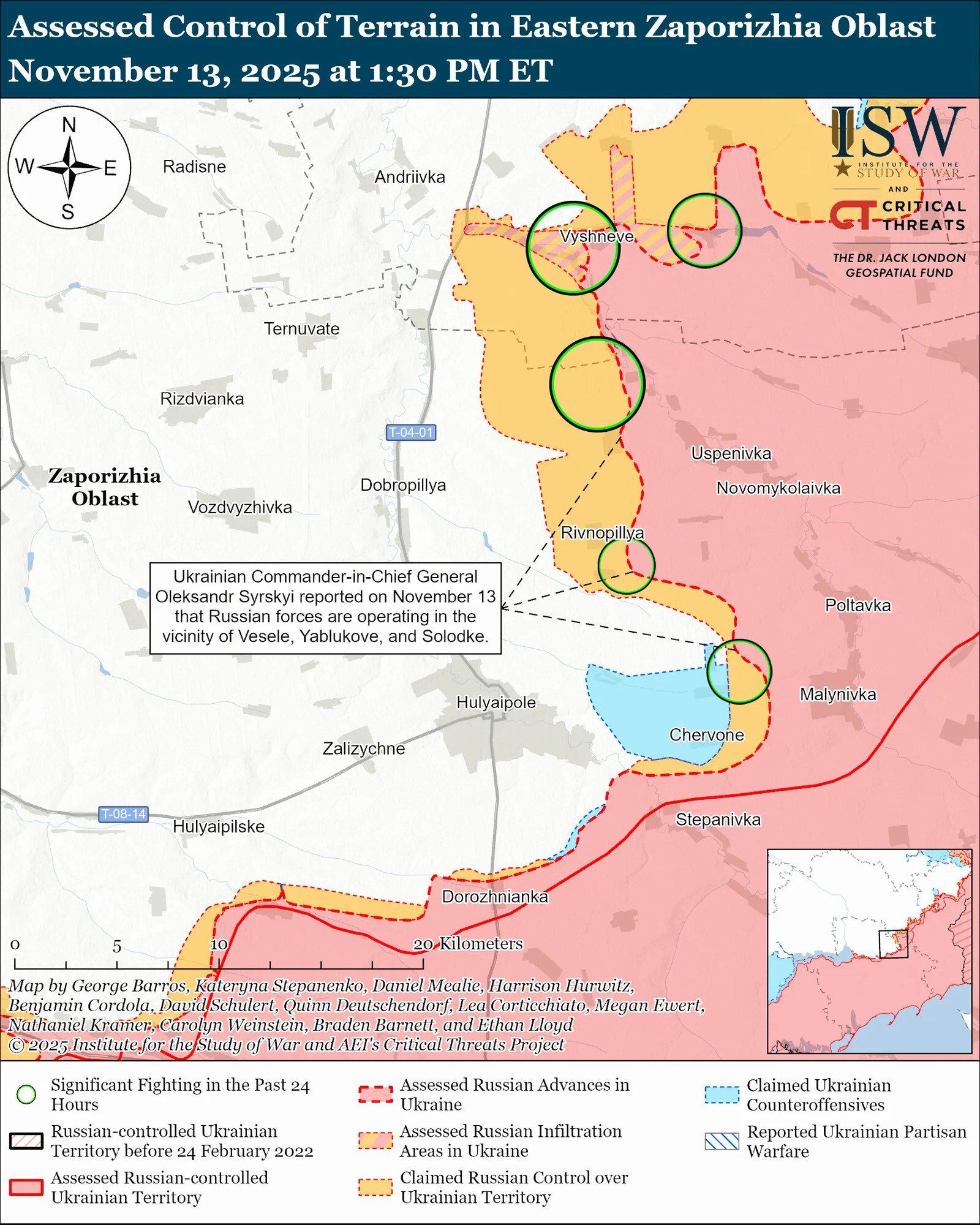 Российские войска продолжают наступление в районах Гуляйполя и Великомихайловки: в ISW оценили ситуацию. Карта