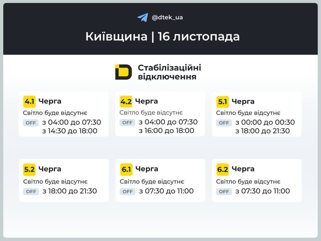 Свет будут отключать весь день: графики на 16 ноября