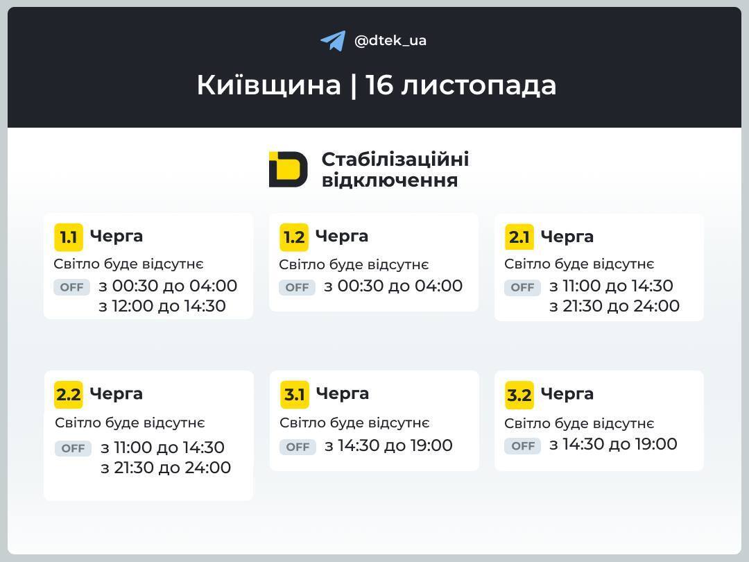 Свет будут отключать весь день: графики на 16 ноября