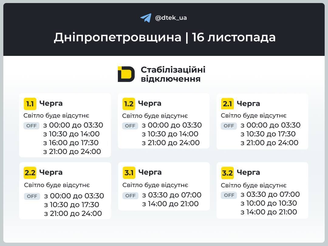 Свет будут отключать весь день: графики на 16 ноября