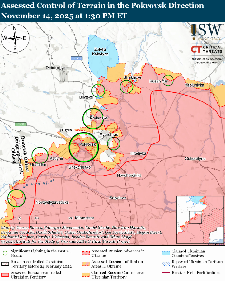 ЗСУ мають успіхи на Куп'янському напрямку, а Покровськ не став для ворога "раптовим проривом" – ISW
