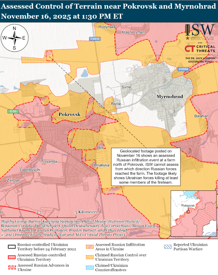 Оккупанты хотят окружить украинские войска в Покровске и Мирнограде: в ISW оценили риски. Карта