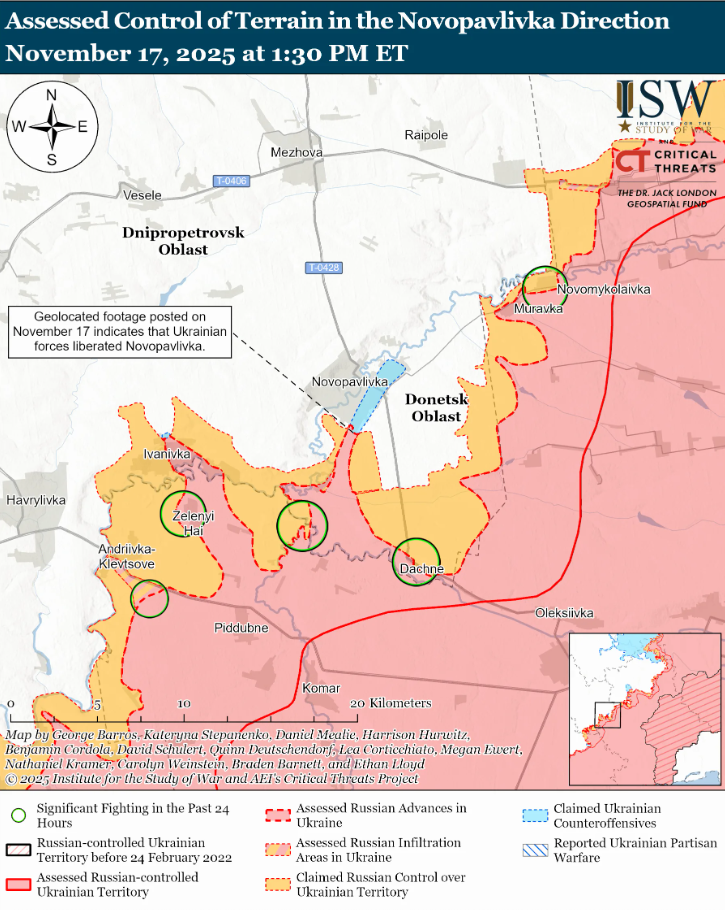 Украинские войска продвинулись в Новопавловке – ISW