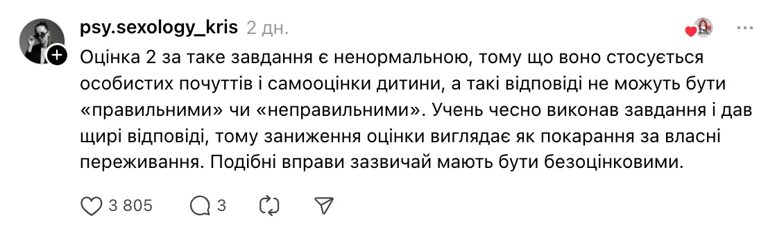 Ученица 6 класса получила двойку за ответ на вопрос о внешности: мнения украинцев разделились