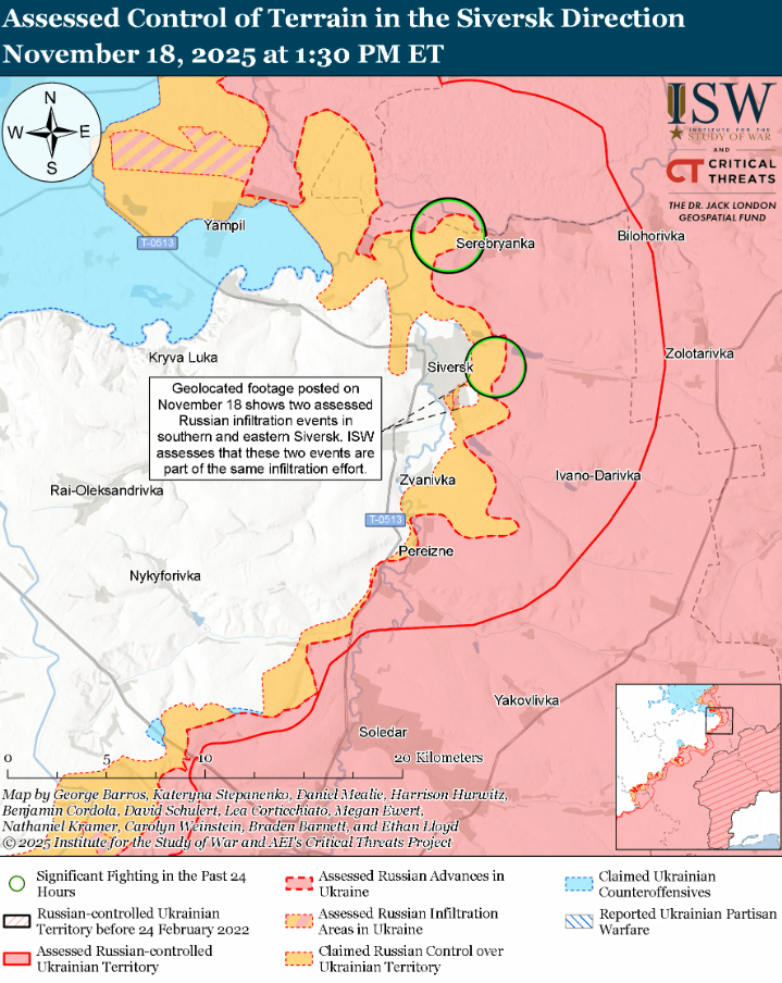 Російські війська намагаються використати нову тактику на Сіверському та Лиманському напрямках – ISW