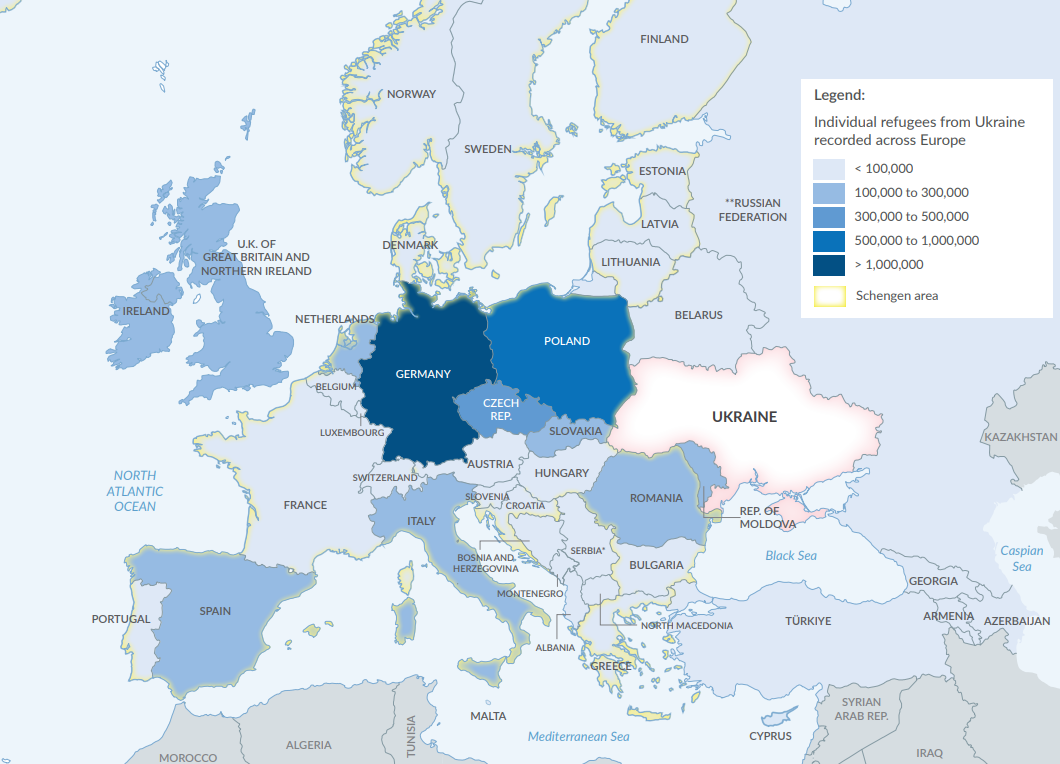 Де найбільше українських біженців