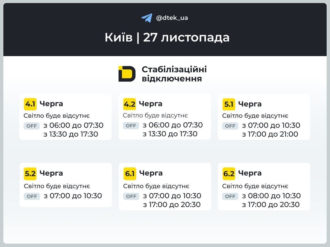 Світла стане більше: оприлюднено графіки відключень для Києва на четвер