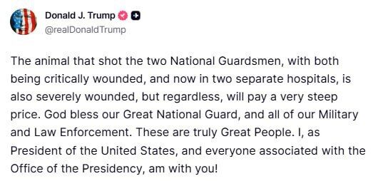 В США неподалеку от Белого дома стреляли в двух бойцов Нацгвардии: все подробности. Видео