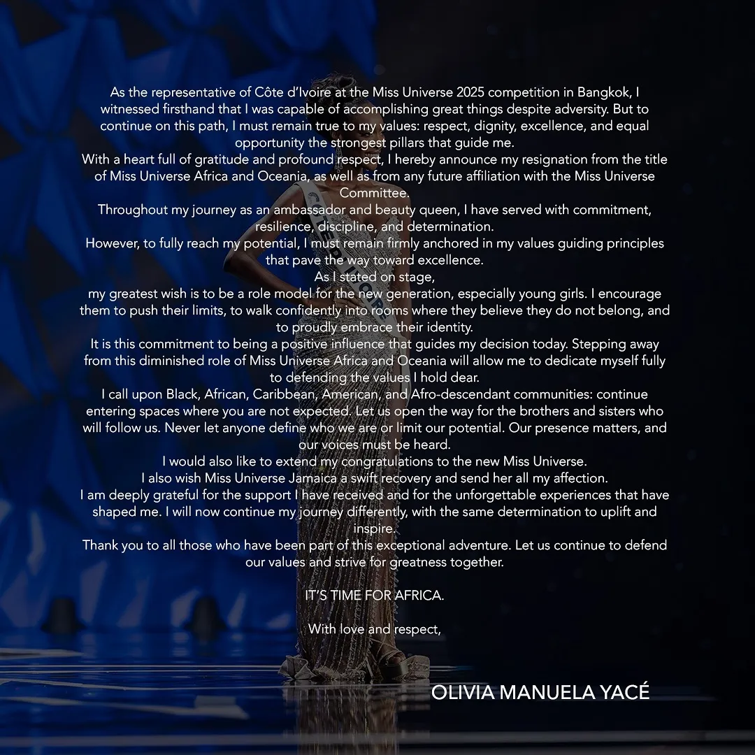 На "Мисс Вселенная 2025" разгорелся новый скандал: участницы из Эстонии и Кот-д-Ивуара отказались от своих титулов