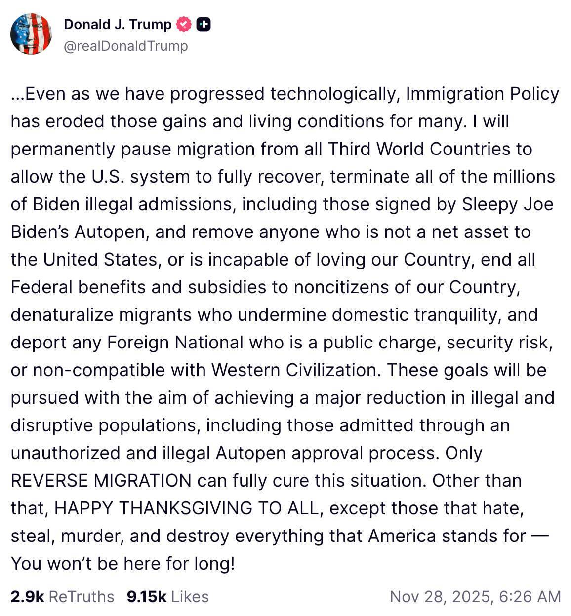 Трамп угрожает иммигрантам