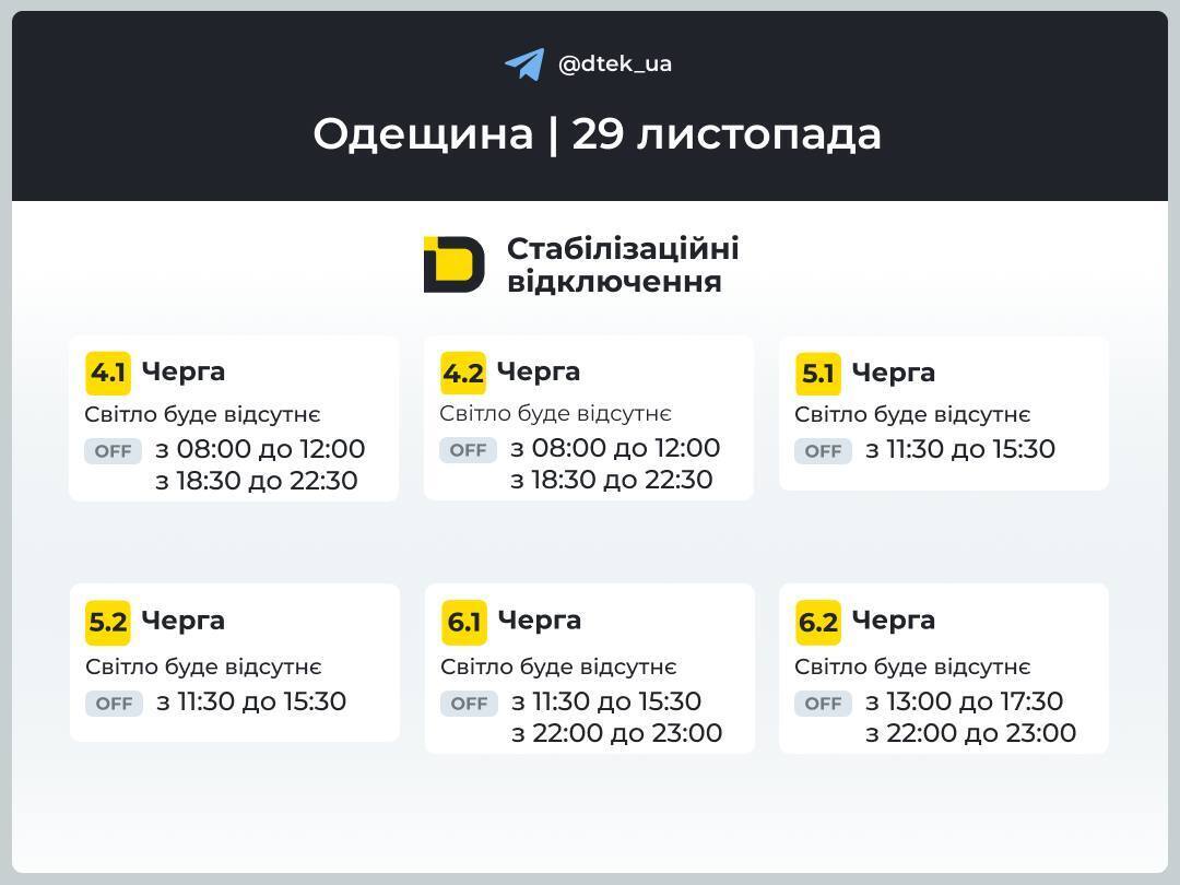 Отключения света будут по всей Украине: "Укрэнерго" объявило график на 29 ноября